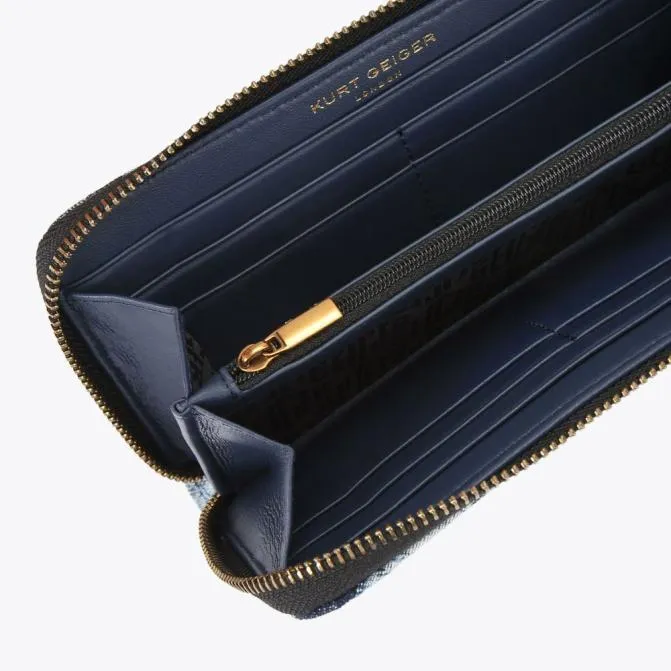 Kurt Geiger Wallets and Purses Kensington Zip Around Denim 8211 Women
