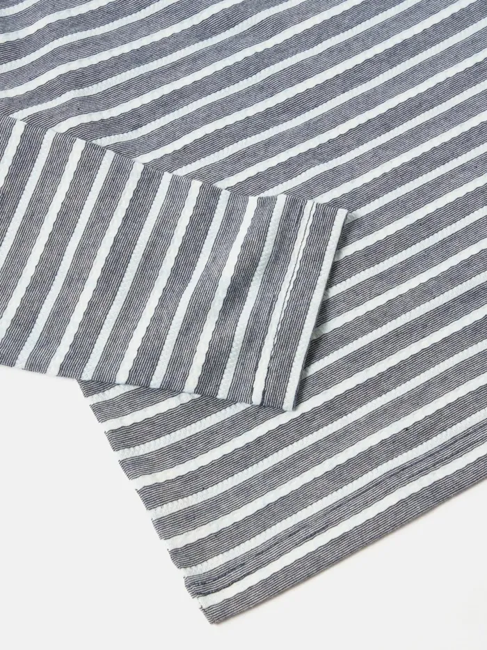LS Pocket Tee In Indigo Textured Knit Stripe Men Universal Works Tees