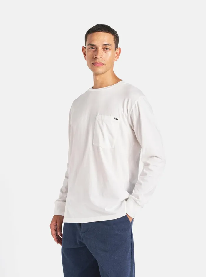 LS Tee In Ecru Organic Jersey Men Universal Works Tees