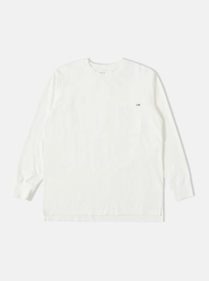 LS Tee In Ecru Organic Jersey Men Universal Works Tees