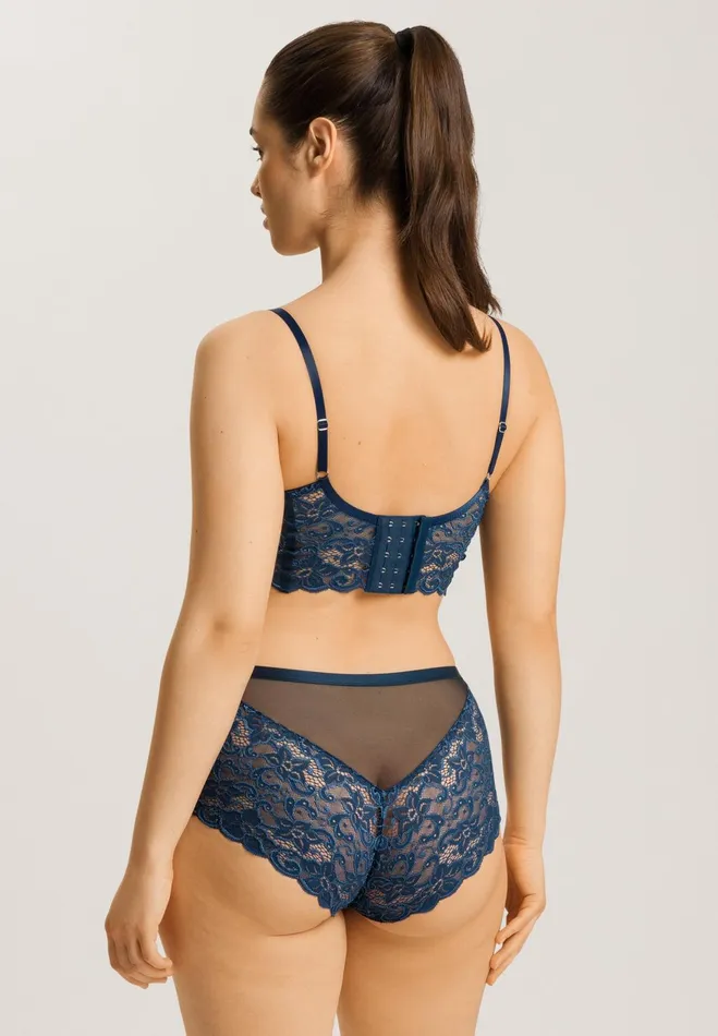 Lace Corset Underwire Bra Mystic Blue Women HANRO Underwire Bras