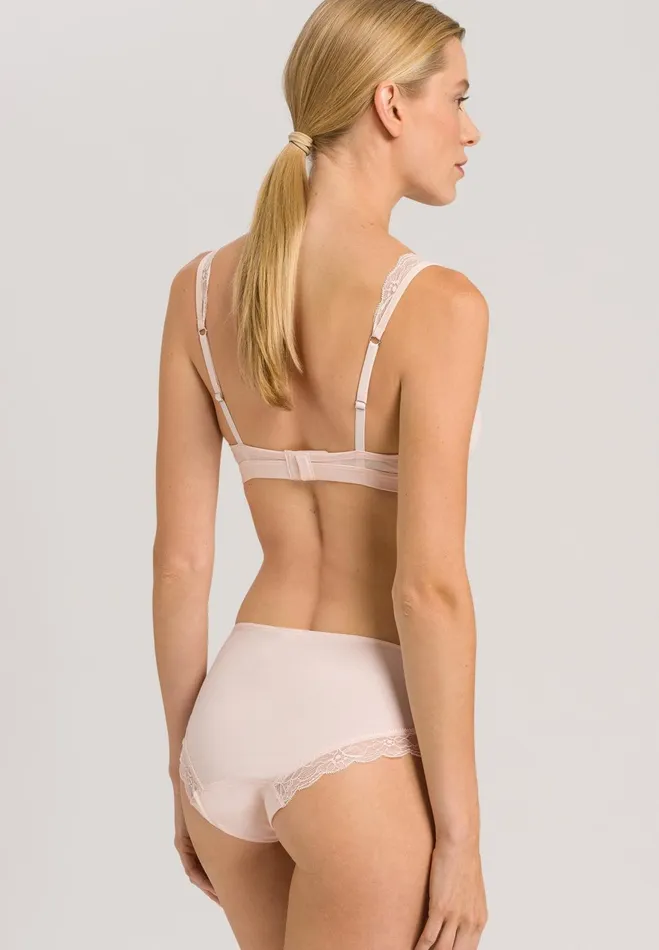 Lace Trim Soft Cup Bra Powder Women HANRO Wireless Bras
