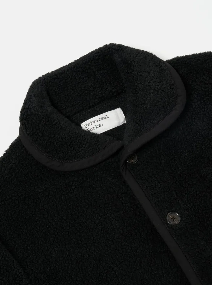 Lancaster Jacket In Black Mountain Fleece Men Universal Works Fleece