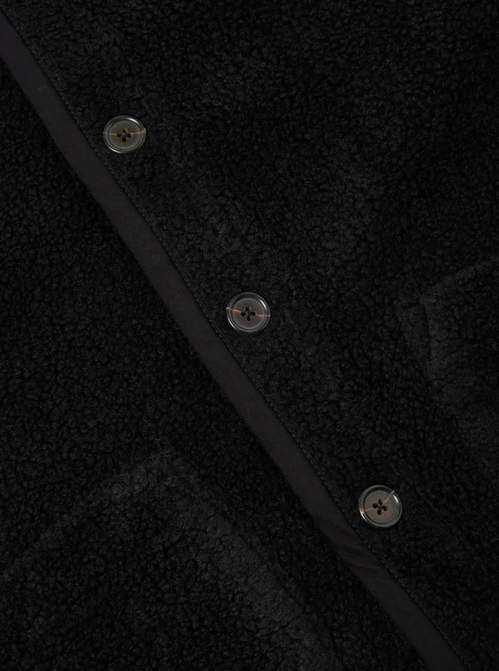 Lancaster Jacket In Black Mountain Fleece Men Universal Works Fleece