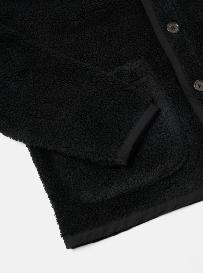 Lancaster Jacket In Black Mountain Fleece Men Universal Works Fleece