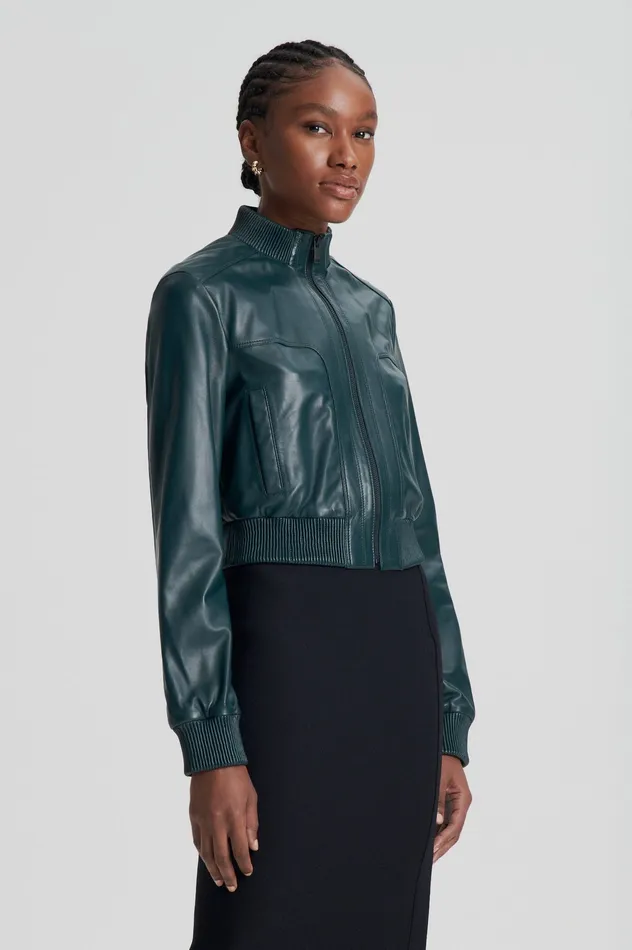 LEATHER BOMBER DARKGREEN Women Jackets Scanlan Theodore LEATHER BOMBER DARKGREEN Women Jackets Scanlan Theodore