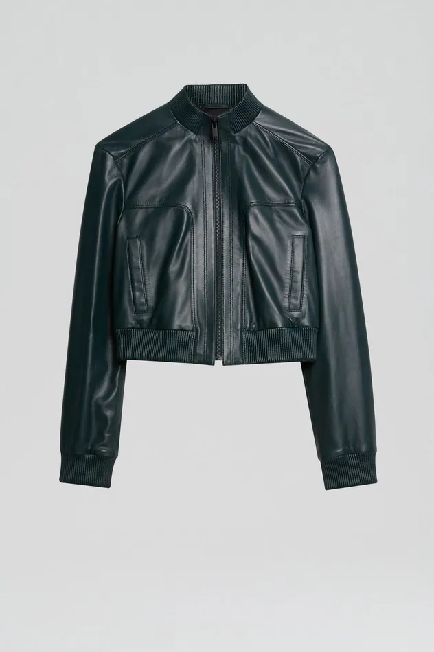 LEATHER BOMBER DARKGREEN Women Jackets Scanlan Theodore LEATHER BOMBER DARKGREEN Women Jackets Scanlan Theodore