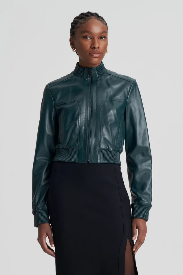 LEATHER BOMBER DARKGREEN Women Jackets Scanlan Theodore LEATHER BOMBER DARKGREEN Women Jackets Scanlan Theodore