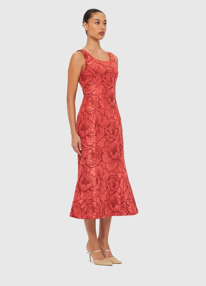 LEO LIN Daphne Midi Dress 8211 Mulberry Women Dresses and Jumpsuits