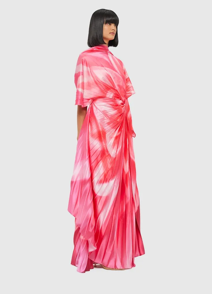 LEO LIN Marissa Pleated Draped Dress 8211 Prism Print Women Dresses and Jumpsuits
