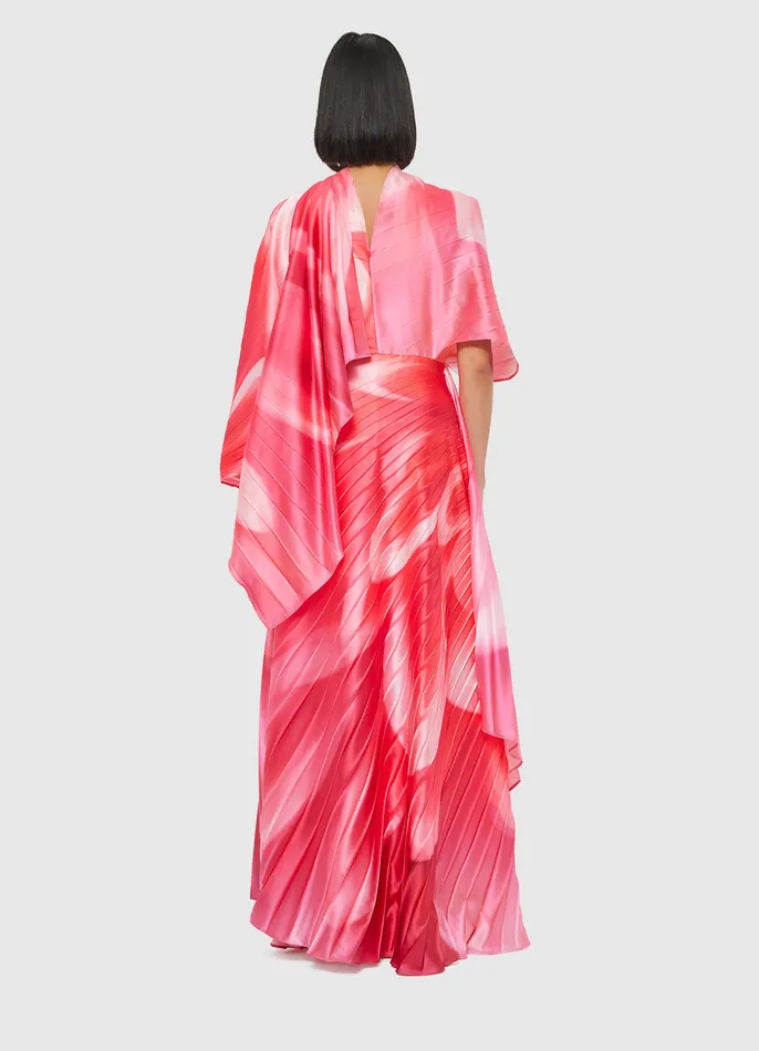 LEO LIN Marissa Pleated Draped Dress 8211 Prism Print Women Dresses and Jumpsuits