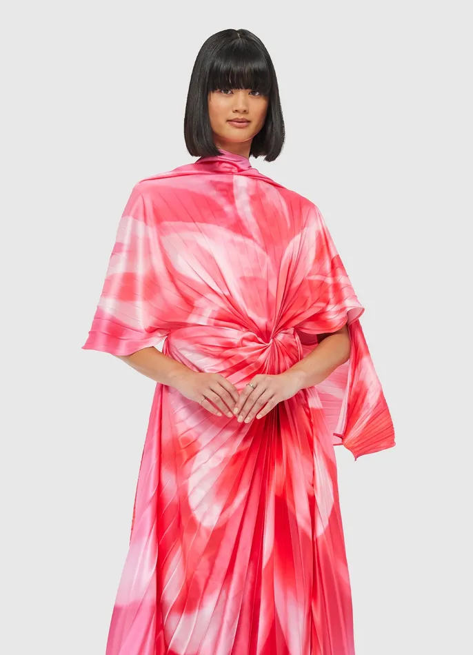 LEO LIN Marissa Pleated Draped Dress 8211 Prism Print Women Dresses and Jumpsuits