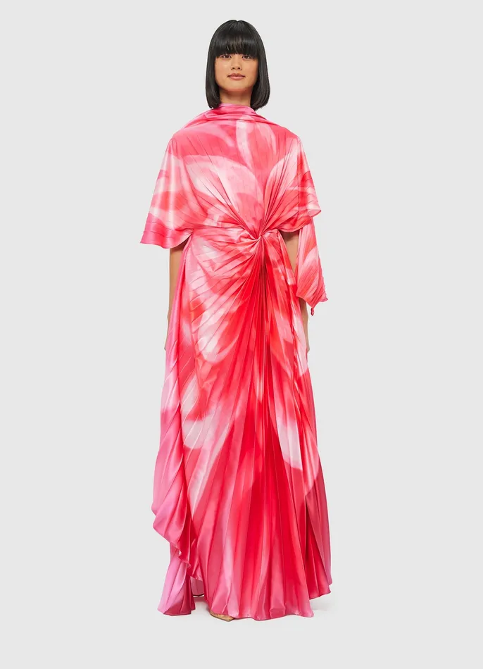 LEO LIN Marissa Pleated Draped Dress 8211 Prism Print Women Dresses and Jumpsuits