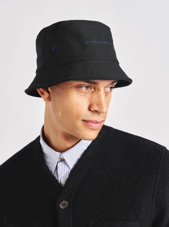 Lewis Hat In Black Canvas Men Universal Works Hats