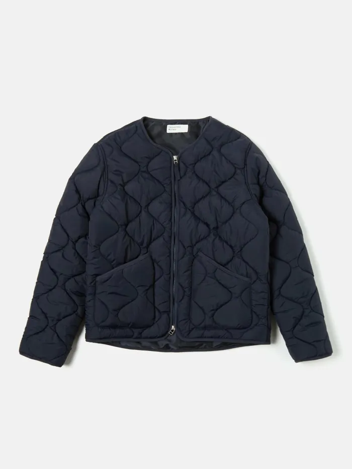Liner Jacket In Navy Diamond Quilt Men Universal Works Coats and Outerwear