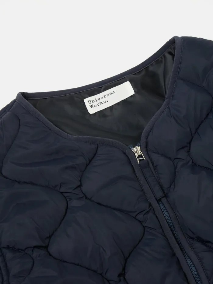 Liner Jacket In Navy Diamond Quilt Men Universal Works Coats and Outerwear