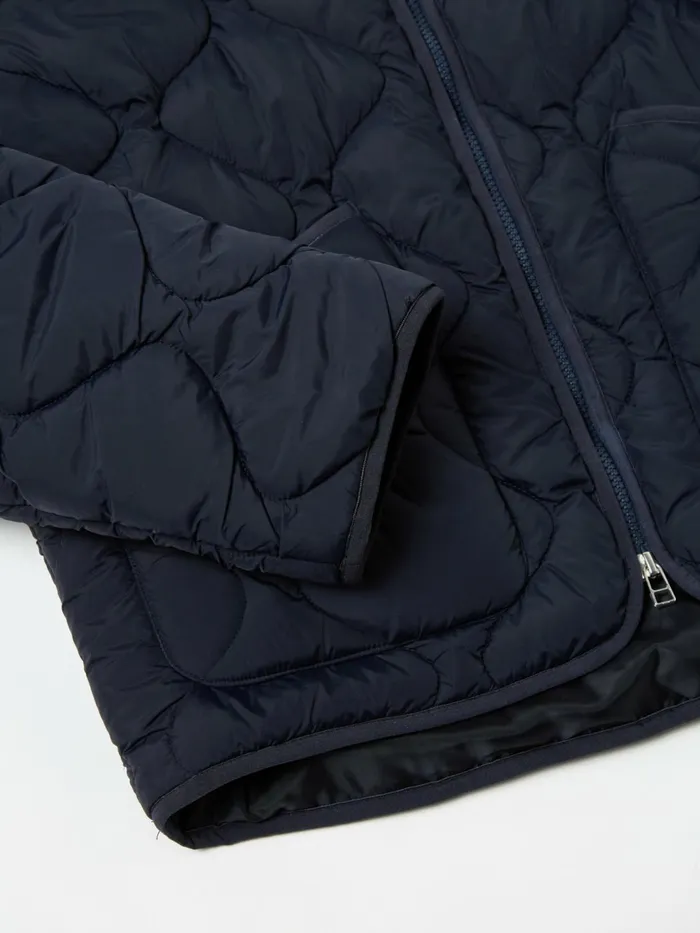 Liner Jacket In Navy Diamond Quilt Men Universal Works Coats and Outerwear