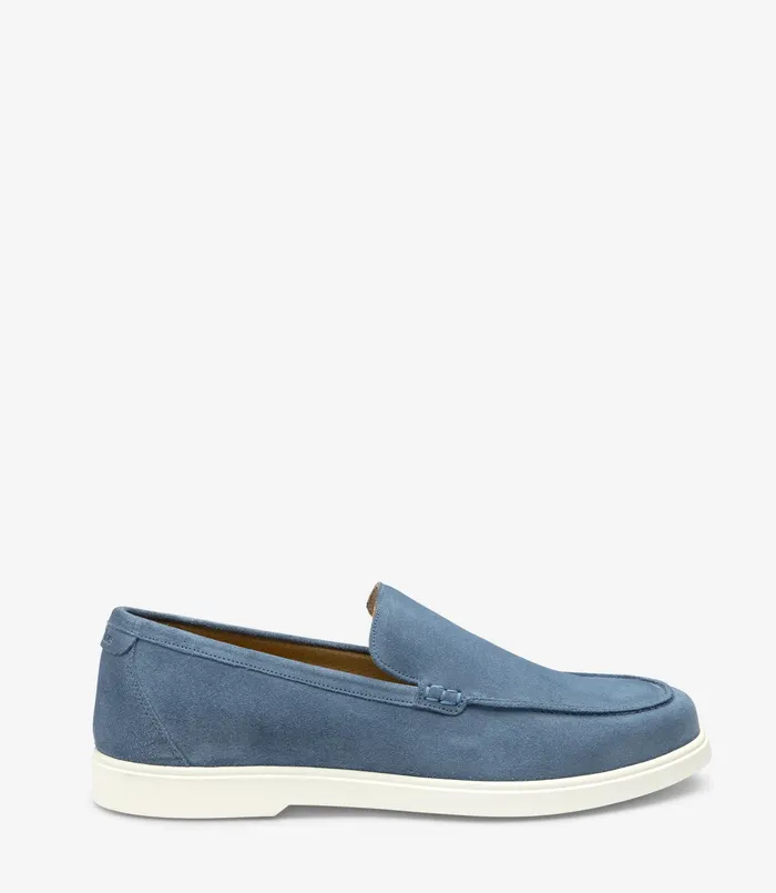 Loafers Men Tuscany Light Blue Suede Loake