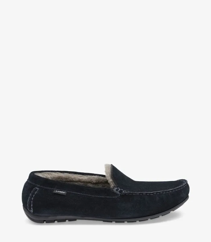 Loake Guards Slippers Navy Suede Men Slippers