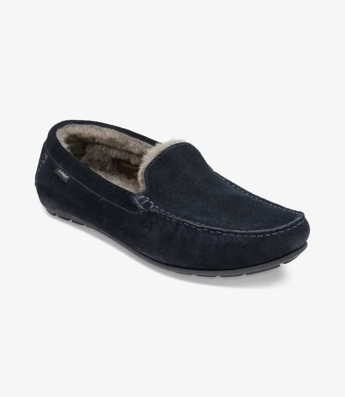Loake Guards Slippers Navy Suede Men Slippers