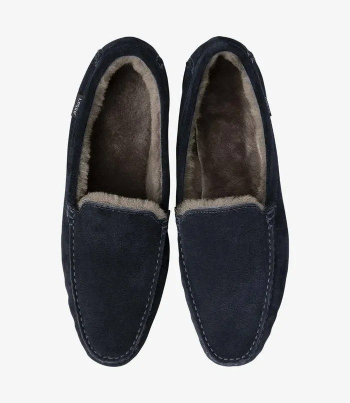 Loake Guards Slippers Navy Suede Men Slippers