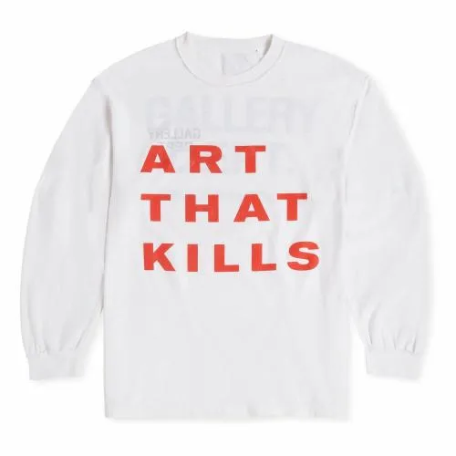 Long Sleeve Men Gallery Dept BIG ART THAT KILLS REVERSIBLE LS White