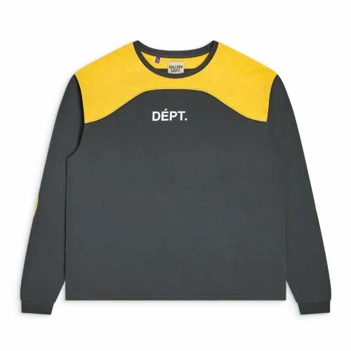 Long Sleeve Men Gallery Dept FREESTYLE LS TEE Blackyellow Gold