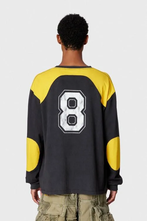 Long Sleeve Men Gallery Dept FREESTYLE LS TEE Blackyellow Gold