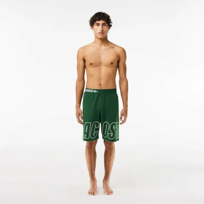 Loungewear and Pajamas Men Lacoste Men039s Branded Fleece Lounge Shorts Pine Green 132