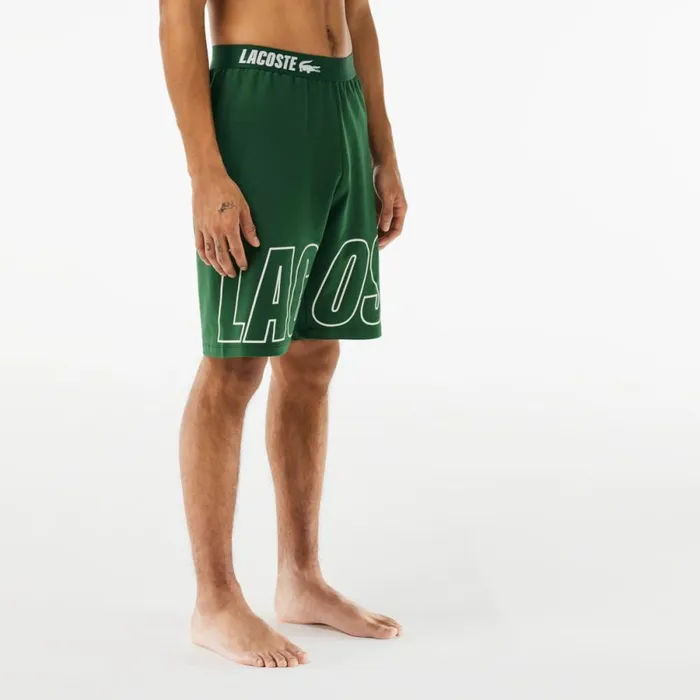 Loungewear and Pajamas Men Lacoste Men039s Branded Fleece Lounge Shorts Pine Green 132
