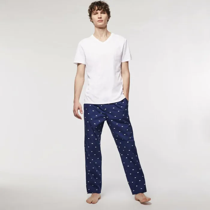 Loungewear and Pajamas Men Lacoste Mens VNeck Cotton Lounge TShirt 3Pack White 001 Loungewear and Pajamas Men Lacoste Mens VNeck Cotton Lounge TShirt 3Pack White 001