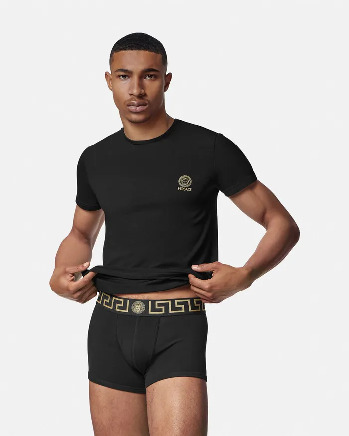 Loungewear and Pajamas Men Versace Medusa Undershirt Black