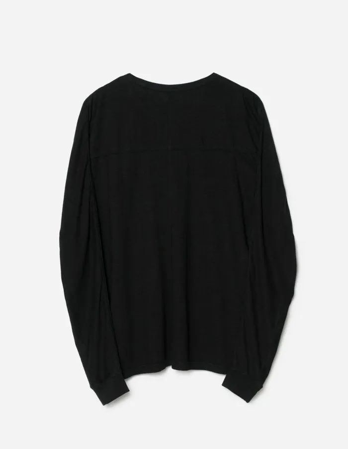 Maharishi Long Sleeve TShirts 5245 Hemp Cross Oversized LS TShirt Black 8211 Men