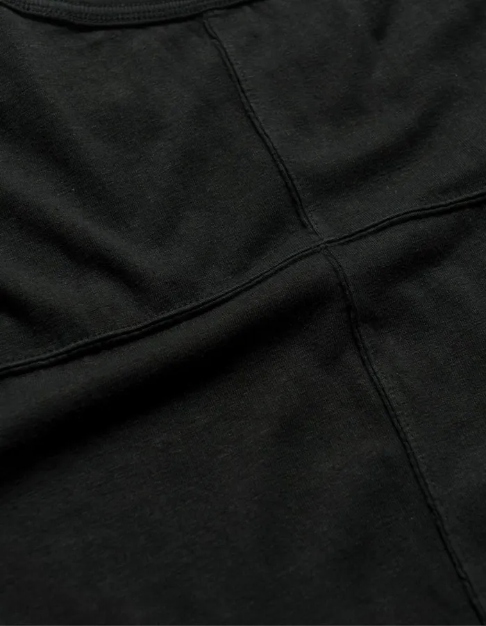 Maharishi Long Sleeve TShirts 5245 Hemp Cross Oversized LS TShirt Black 8211 Men