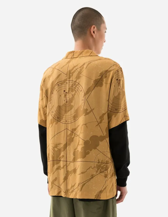 Maharishi Short Sleeve Shirts 1455 Celeste Camp Collar Shirt Parchment 8211 Men