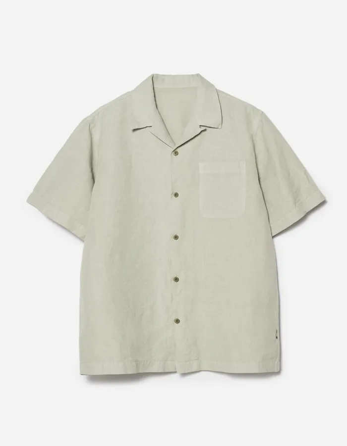 Maharishi Short Sleeve Shirts 5211 Hemp Camp Collar Shirt Sage 8211 Men