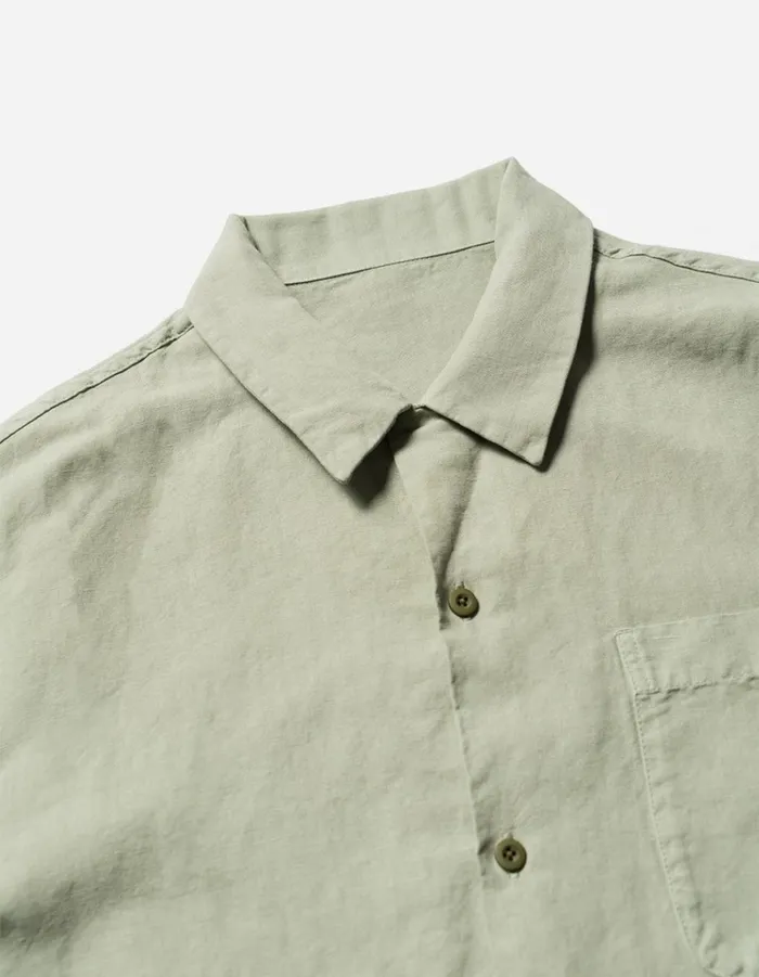 Maharishi Short Sleeve Shirts 5211 Hemp Camp Collar Shirt Sage 8211 Men