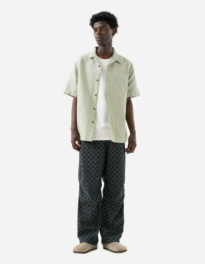 Maharishi Short Sleeve Shirts 5211 Hemp Camp Collar Shirt Sage 8211 Men