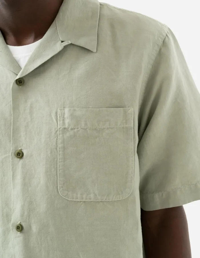 Maharishi Short Sleeve Shirts 5211 Hemp Camp Collar Shirt Sage 8211 Men