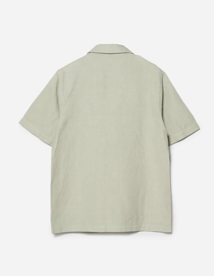Maharishi Short Sleeve Shirts 5211 Hemp Camp Collar Shirt Sage 8211 Men