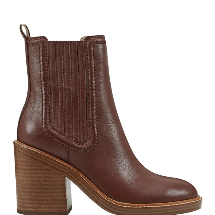 Marc Fisher Booties Women Halida Tailored Bootie Dark Natural