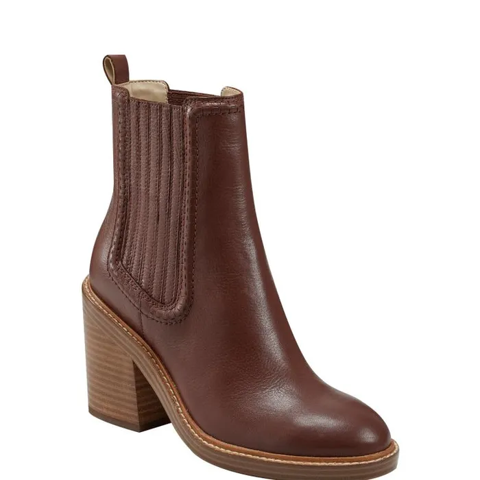 Marc Fisher Booties Women Halida Tailored Bootie Dark Natural