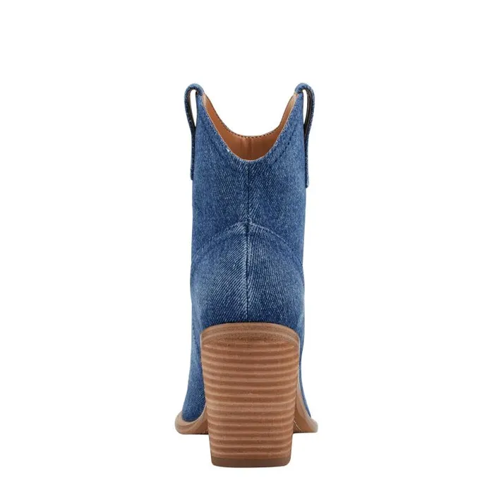 Marc Fisher Booties Women Jalella Detailed Western Bootie Denim