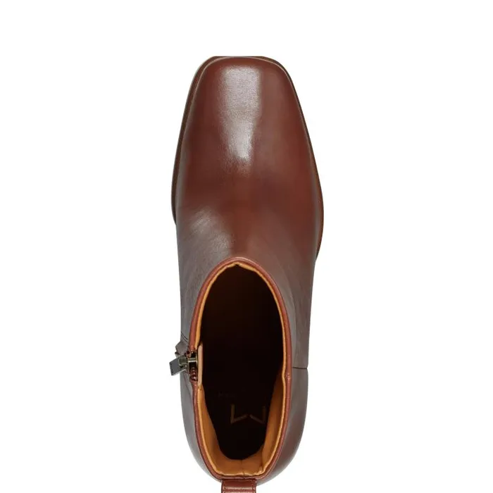 Marc Fisher Boots and Booties Women Floria Square Toe Bootie Tan Leather