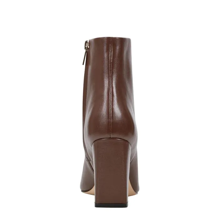 Marc Fisher Boots and Booties Women Yanara Heeled Bootie Dark Brown Leather