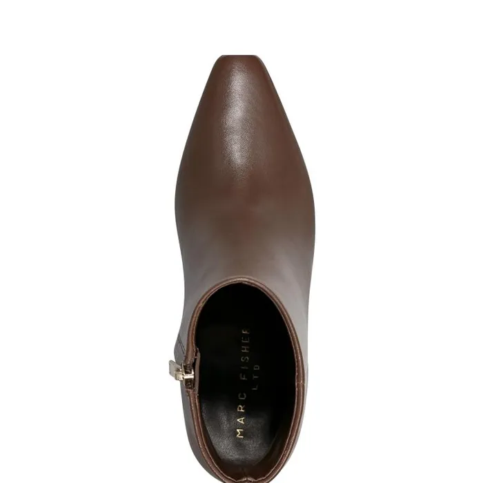 Marc Fisher Boots and Booties Women Yanara Heeled Bootie Dark Brown Leather