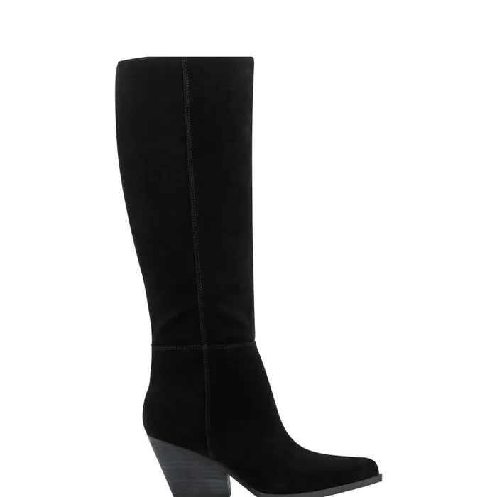 Marc Fisher Boots Women Challi Pointy Toe Boot Black Suede
