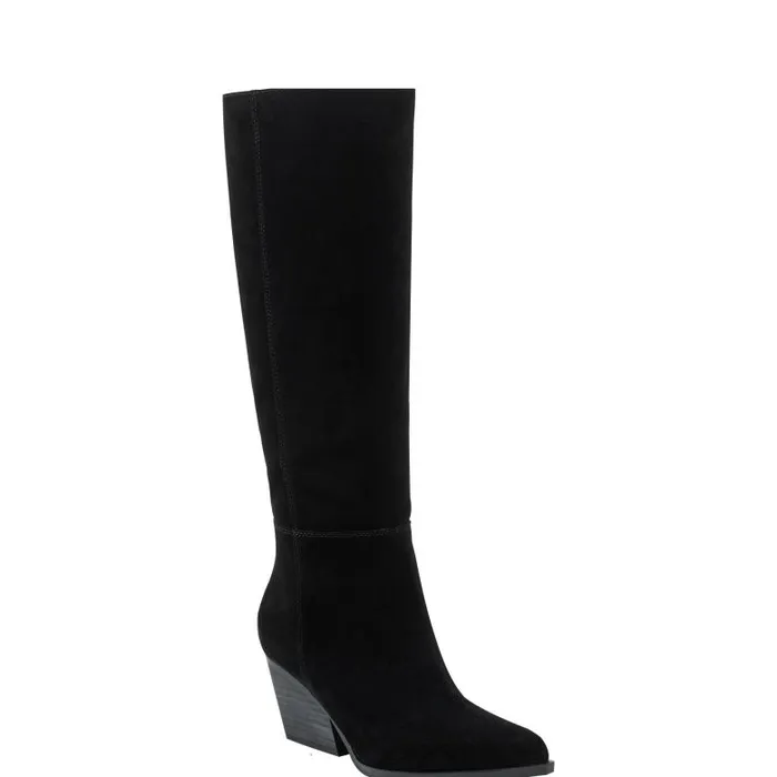 Marc Fisher Boots Women Challi Pointy Toe Boot Black Suede
