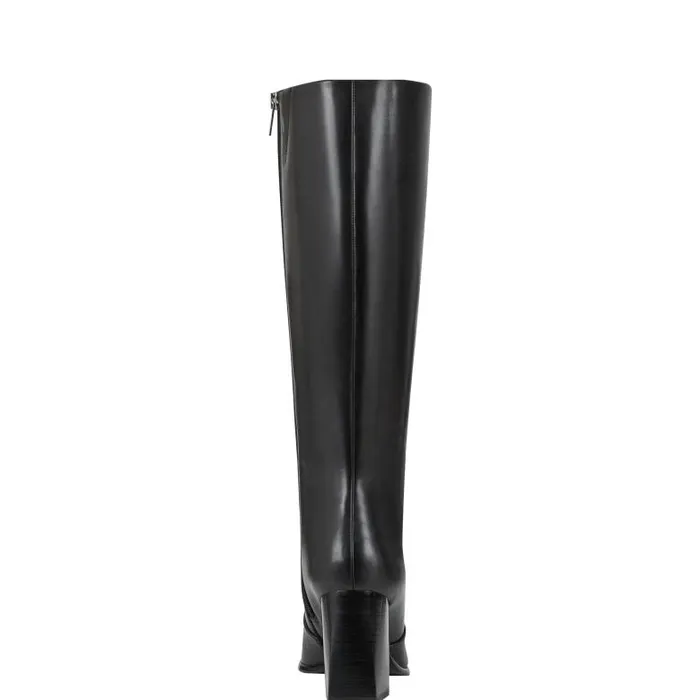 Marc Fisher Boots Women Dreeam Block Heeled Boot Black Leather