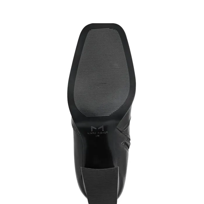 Marc Fisher Boots Women Dreeam Block Heeled Boot Black Leather
